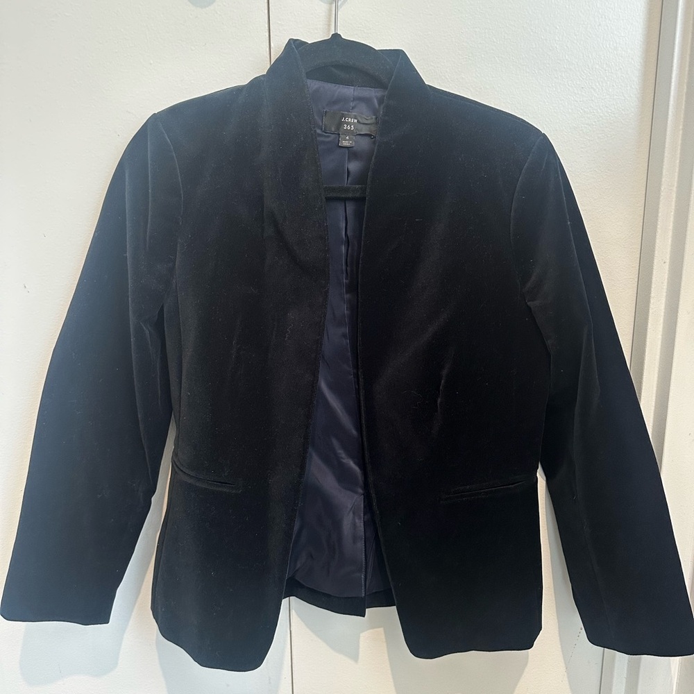 J Crew Women's Black Velvet Blazer